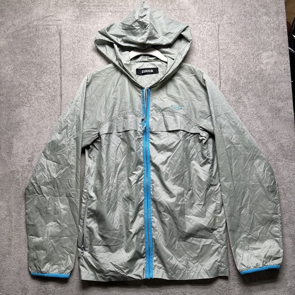 Cabane de Zucca Akira‎ Onozuka Japan Silver Gray Nylon Hooded Windbreaker Small
